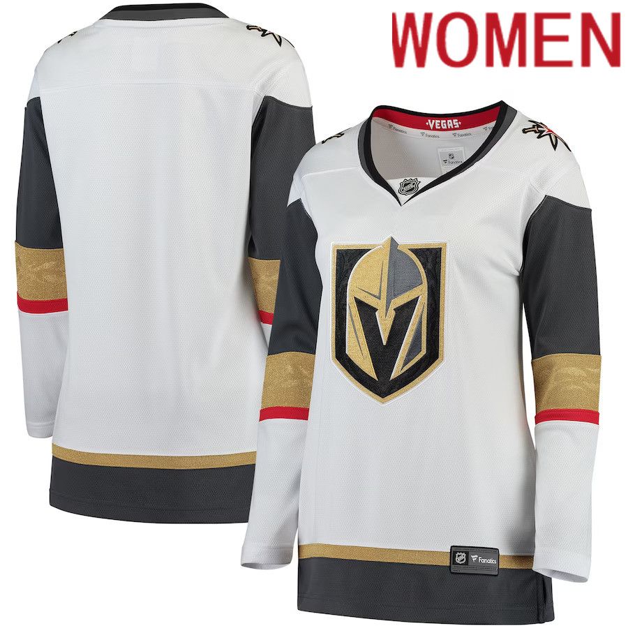 Women Vegas Golden Knights Fanatics Branded White Away Breakaway NHL Jersey->women nhl jersey->Women Jersey